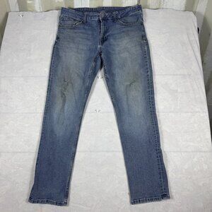 IZOD Straight Leg Jeans Mens Blue Denim Medium Wash 5-Pockets Outdoor Size 36X32